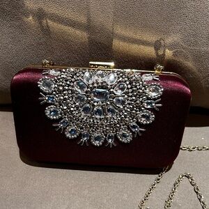 Charming Charlie RSVP jeweled hard case clutch purse